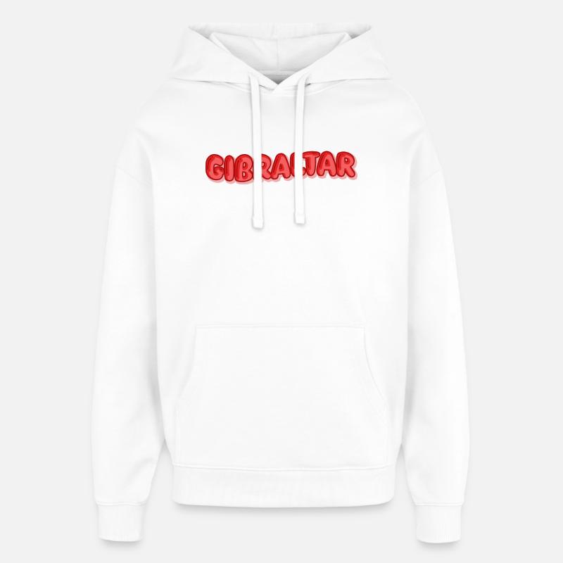 Cadeau pour Gibraltar - Sweat à capuche unisexe Stanley/Stella Oversized - blanc