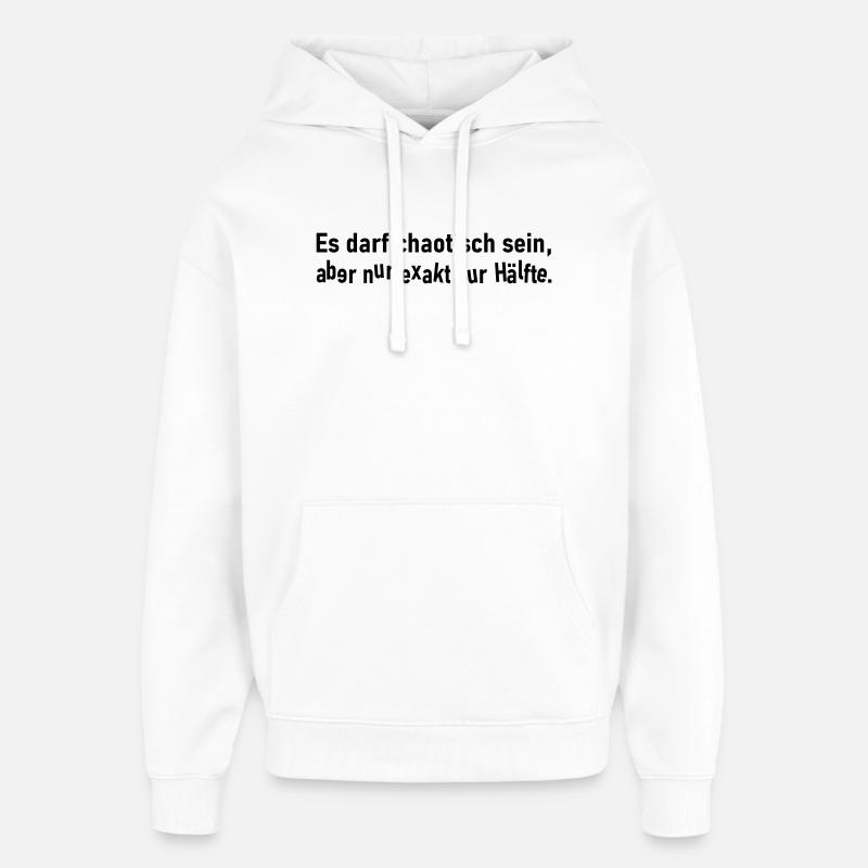 Exactly half - Oversized Unisex Hoodie by Stanley/Stella - white