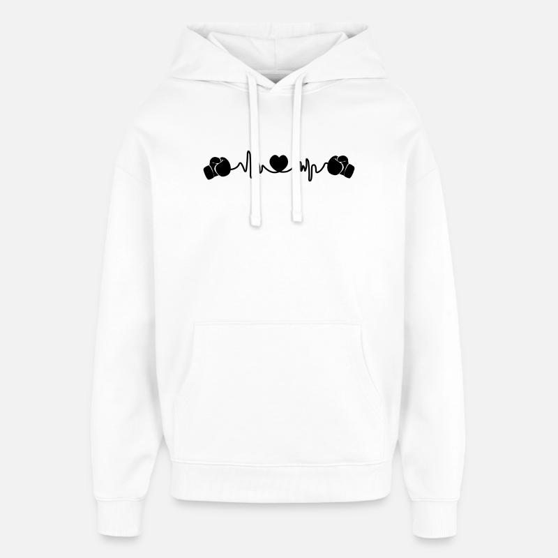 Herzfrequenz-Boxen - Oversized Unisex Hoodie von Stanley/Stella - Weiß