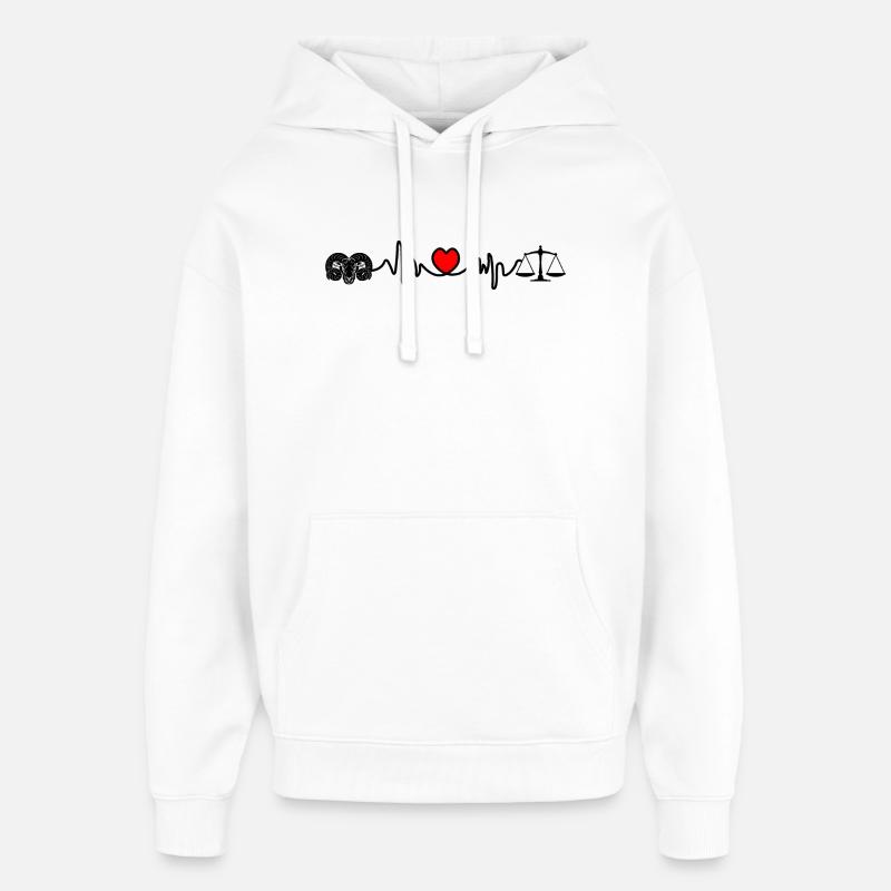 Balance cardio Ram de fréquence cardiaque - Sweat à capuche unisexe Stanley/Stella Oversized - blanc
