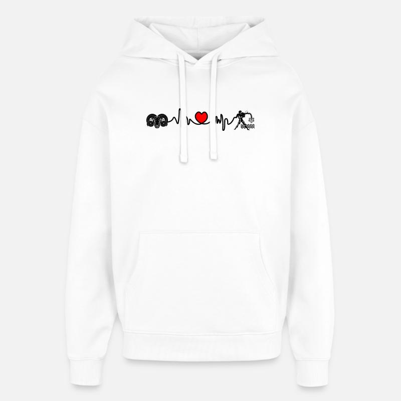 Herzfrequenz Cardio Widder Wassermann - Oversized Unisex Hoodie von Stanley/Stella - Weiß