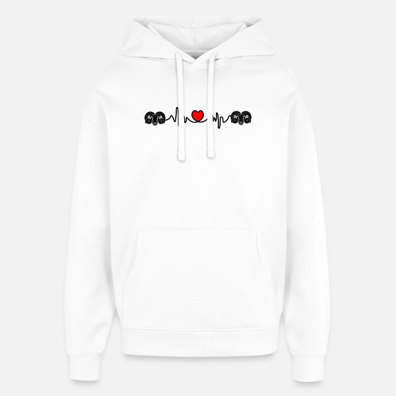 Herzfrequenz Cardio Ram Ram Ram - Oversized Unisex Hoodie von Stanley/Stella - Weiß