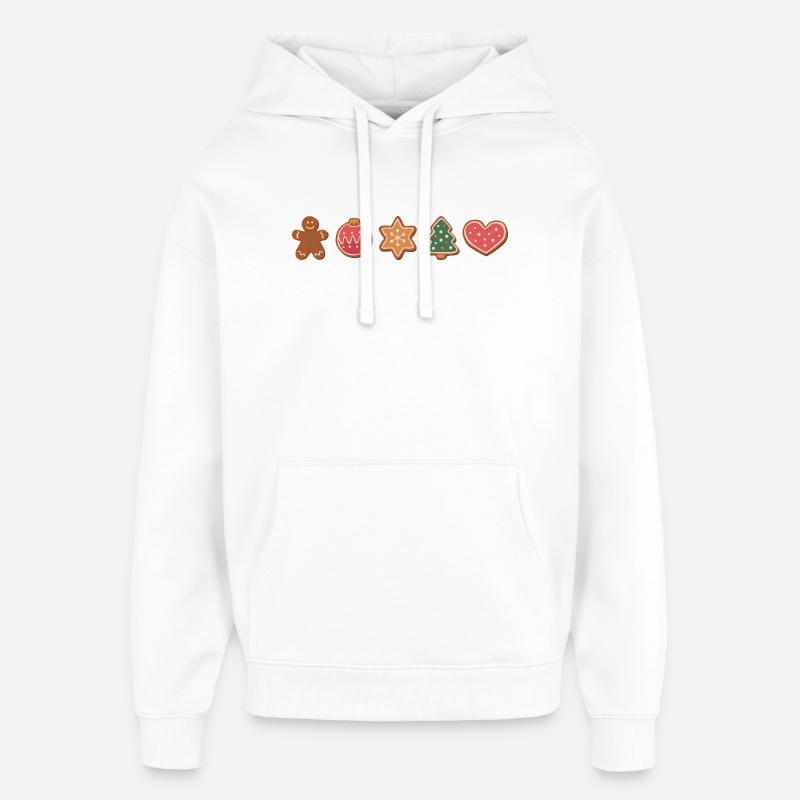 Biscuits et biscuits pour Noël - Sweat à capuche unisexe Stanley/Stella Oversized - blanc