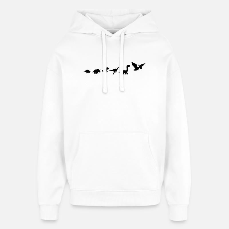 Évolution dinosaures  - Sweat à capuche unisexe Stanley/Stella Oversized - blanc