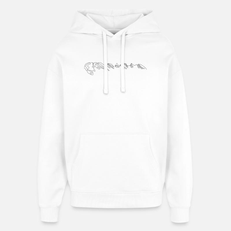 v75504-churfirsten3d-gross - Oversized Unisex Hoodie von Stanley/Stella - Weiß