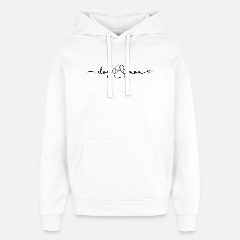 Dog Mom Paws Script Design Mom - Oversized Unisex Hoodie by Stanley/Stella - white