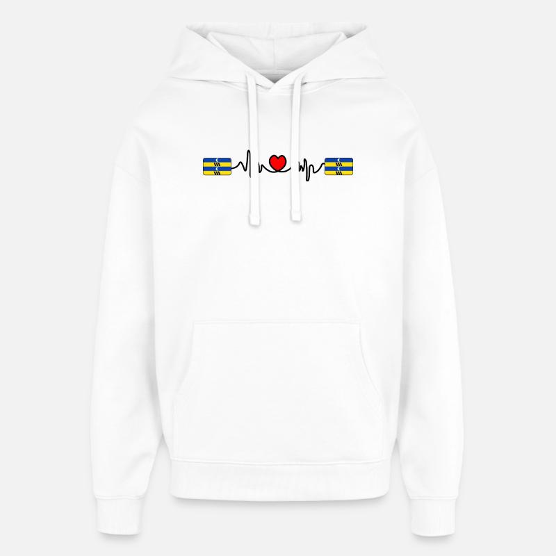 Logo Ameland Pulse – Style Île - Sweat à capuche unisexe Stanley/Stella Oversized - blanc