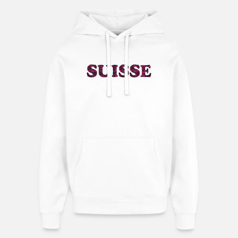 SUISSE. PAYS - Sweat à capuche unisexe Stanley/Stella Oversized - blanc