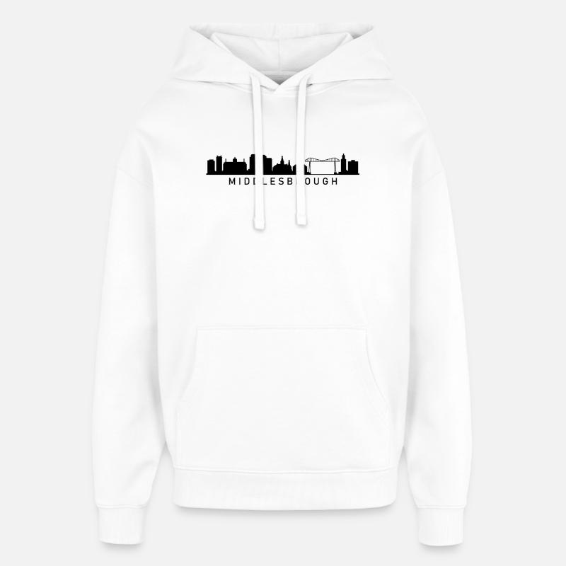 Skyline von Middlesbrough - Oversized Unisex Hoodie von Stanley/Stella - Weiß