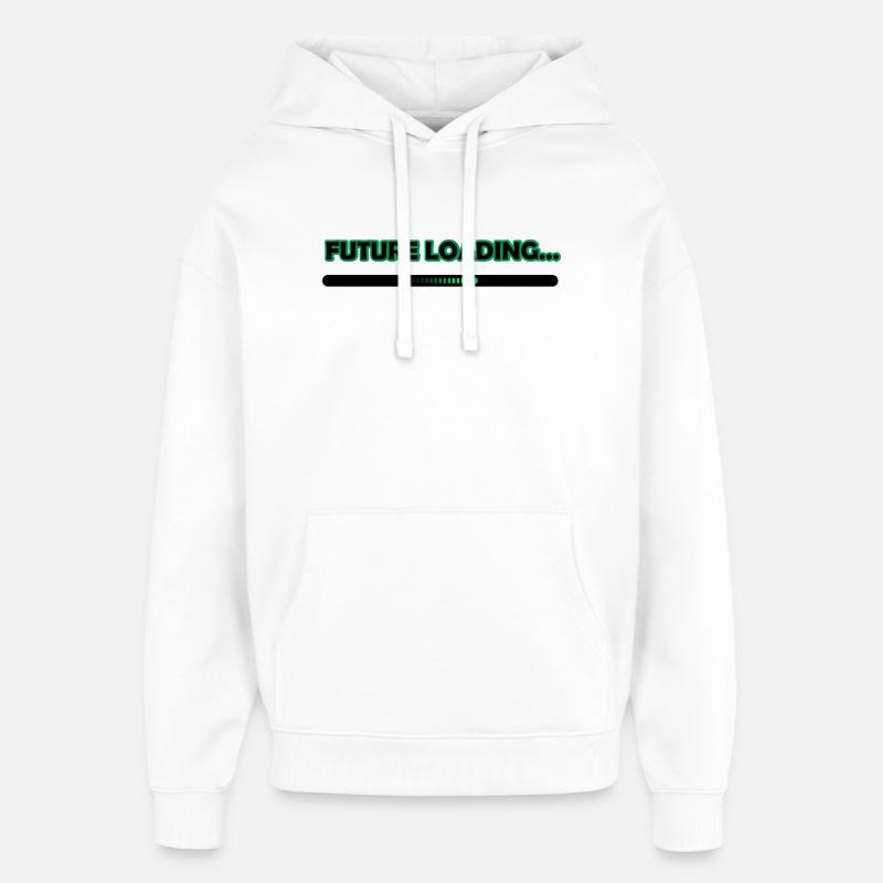 Future Loading Progress Tee - Oversized Unisex Hoodie by Stanley/Stella - white