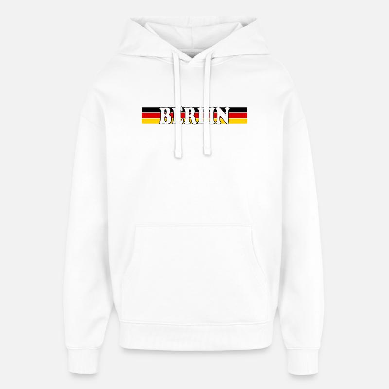 Berlin bandeau drapeau allemand - Sweat à capuche unisexe Stanley/Stella Oversized - blanc