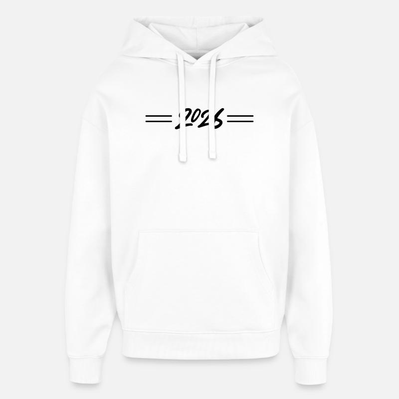 2026 Line - Oversized Unisex Hoodie by Stanley/Stella - white