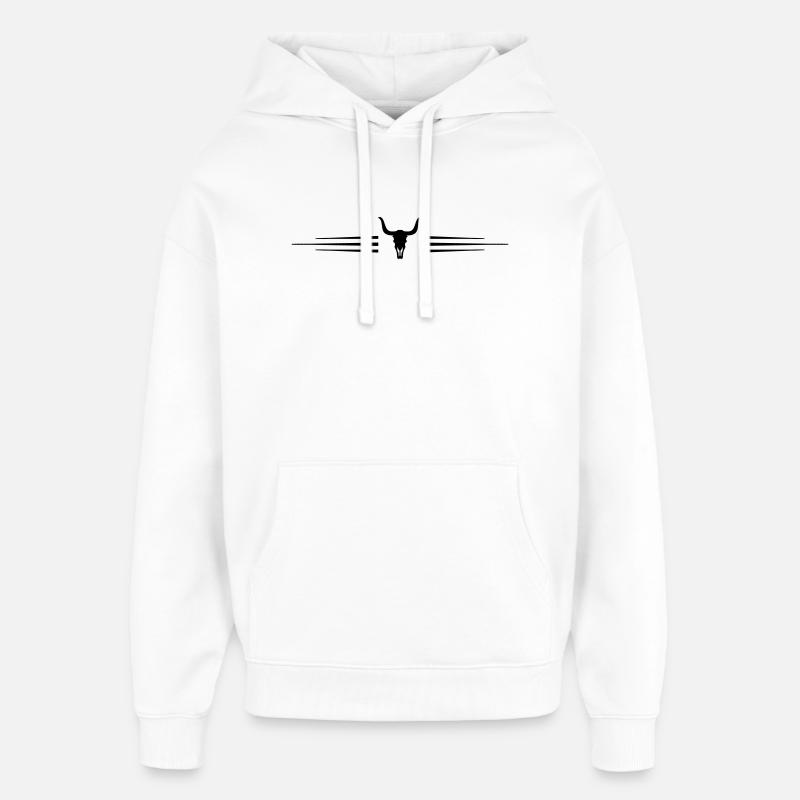 Ligne Bull Skeleton - Sweat à capuche unisexe Stanley/Stella Oversized - blanc