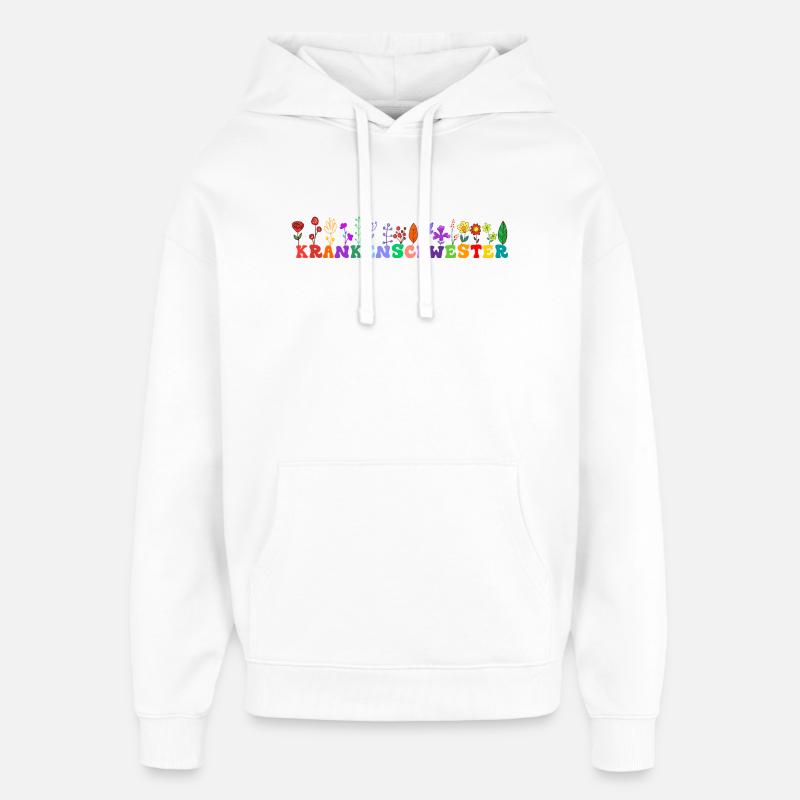 Krankenschwester Blumen Geschenk Notfall Medizin - Oversized Unisex Hoodie von Stanley/Stella - Weiß