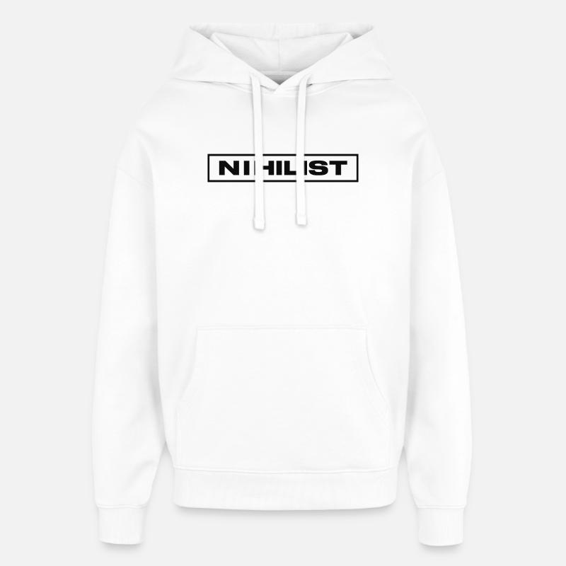 NIHILIST_DARK - Sweat à capuche unisexe Stanley/Stella Oversized - blanc