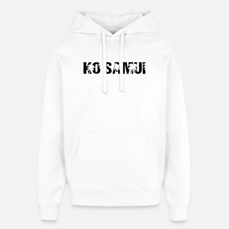 Palmiers Ko Samui Thaïlande - Sweat à capuche unisexe Stanley/Stella Oversized - blanc