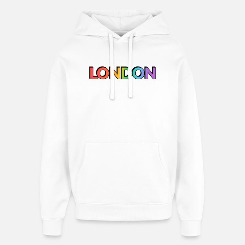 London LGBTQ Rainbow - Sweat à capuche unisexe Stanley/Stella Oversized - blanc