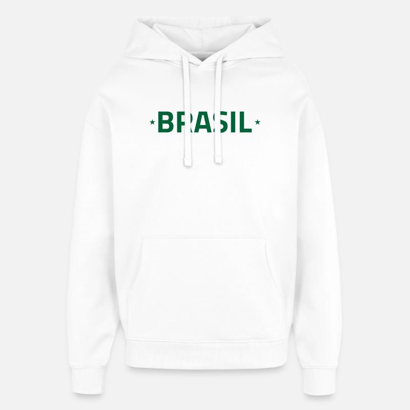 Brésil - Sweat à capuche unisexe Stanley/Stella Oversized - blanc