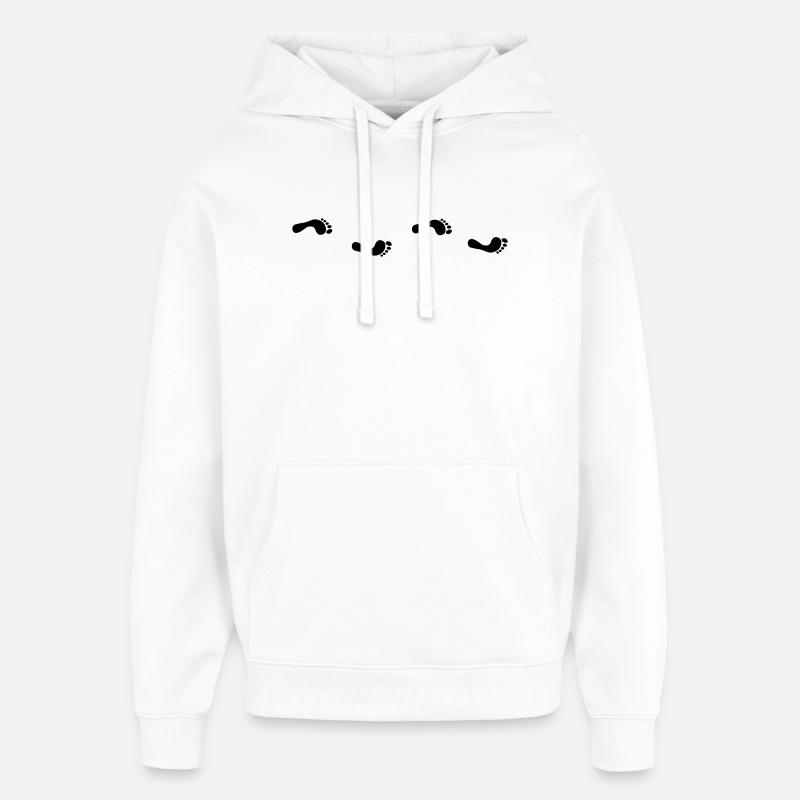 Empreintes de pas - Sweat à capuche unisexe Stanley/Stella Oversized - blanc