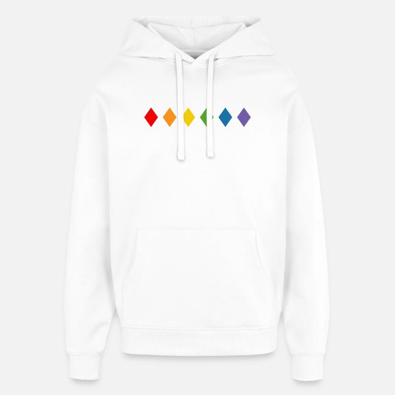 Losange arc-en-ciel - Sweat à capuche unisexe Stanley/Stella Oversized - blanc