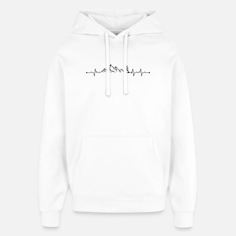 Randonnée cardiaque - Sweat à capuche unisexe Stanley/Stella Oversized - blanc