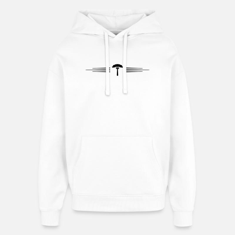 Sausage, fork, currywurst - Oversized Unisex Hoodie by Stanley/Stella - white