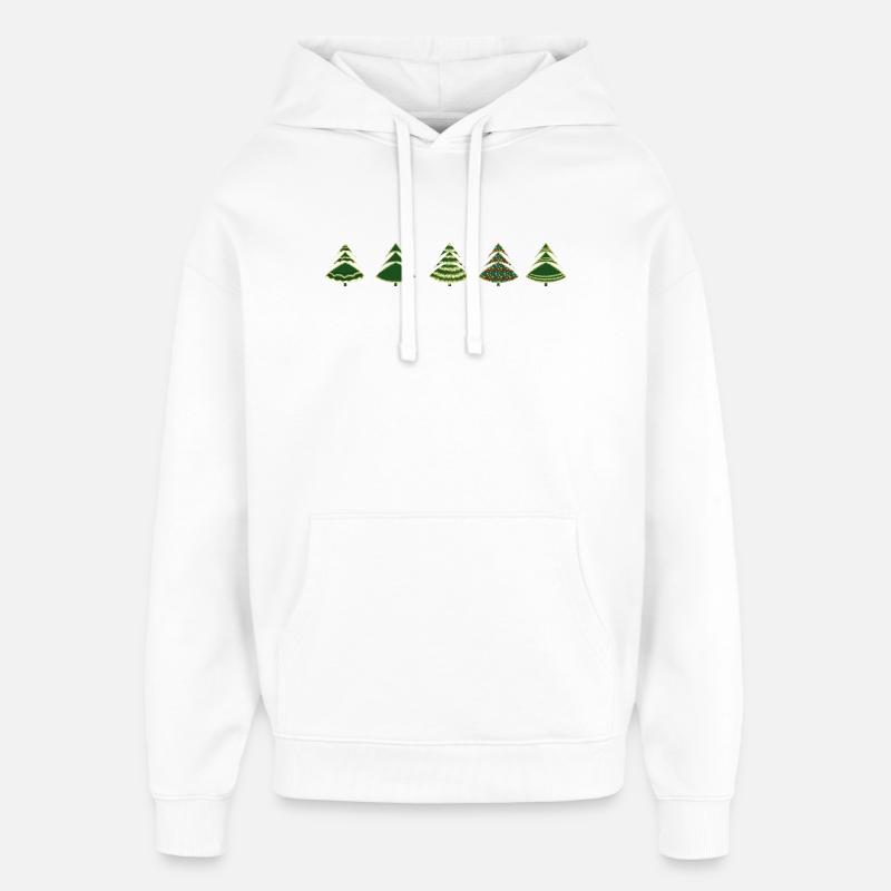 Silhouette de sapins verts isolée. - Sweat à capuche unisexe Stanley/Stella Oversized - blanc