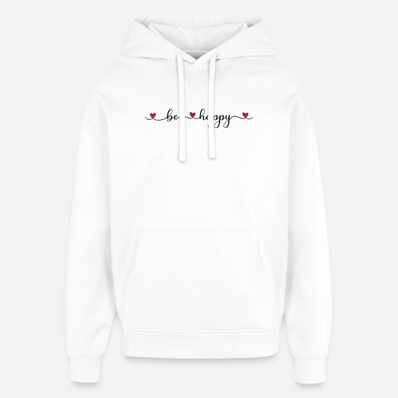be happy - Oversized Unisex Hoodie von Stanley/Stella - Weiß