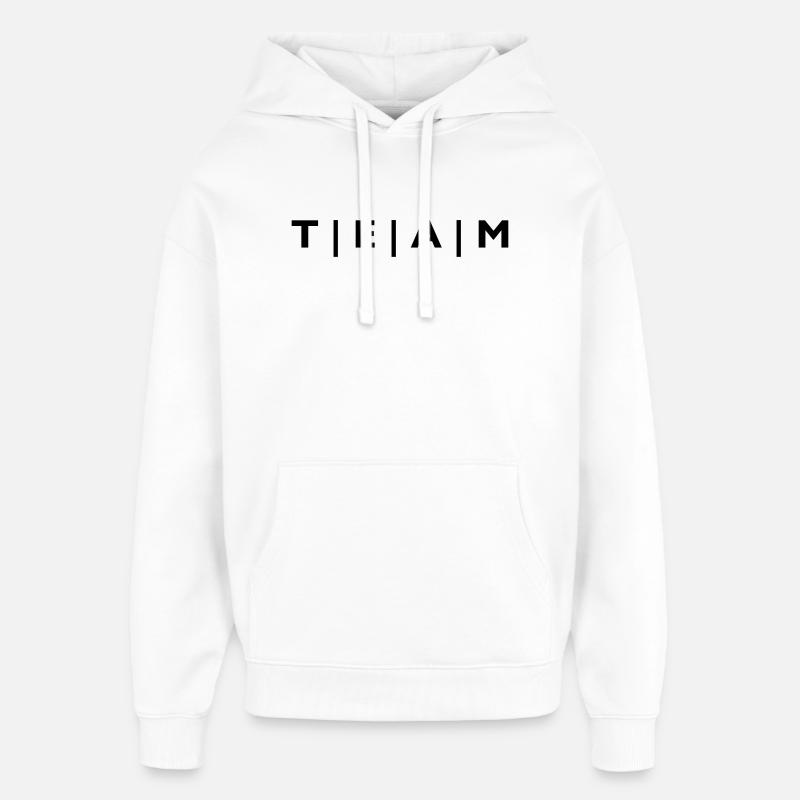 ÉQUIPE à rayures - Sweat à capuche unisexe Stanley/Stella Oversized - blanc