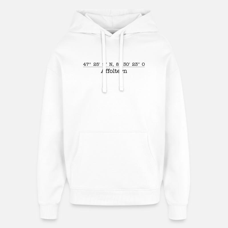Coordonnées Affoltern am Albis - Sweat à capuche unisexe Stanley/Stella Oversized - blanc