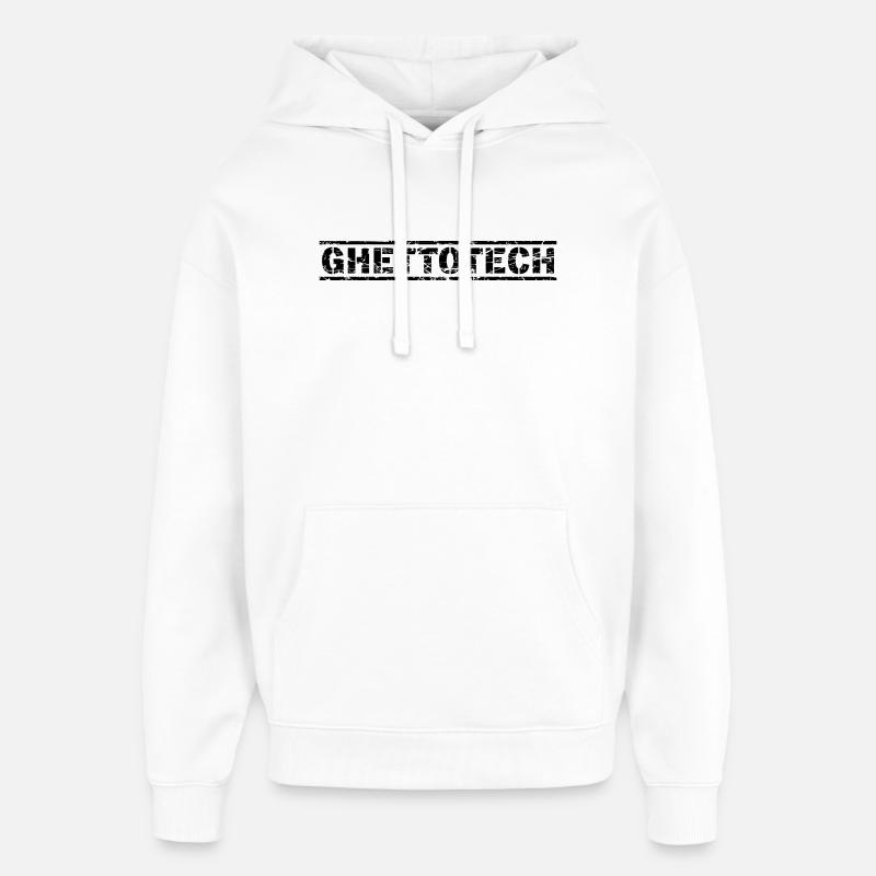 Ghettotech - Oversized Unisex Hoodie von Stanley/Stella - Weiß
