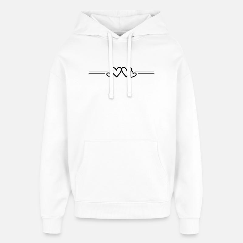 Mariage d’amour symbole de cœur - Sweat à capuche unisexe Stanley/Stella Oversized - blanc