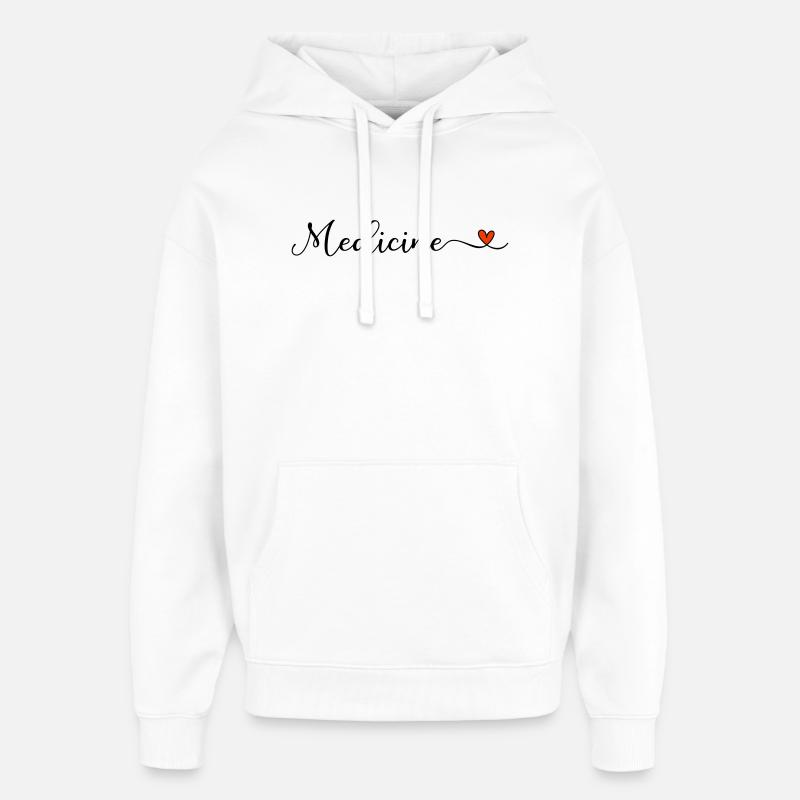 Lettrage Medicine Heart - Sweat à capuche unisexe Stanley/Stella Oversized - blanc