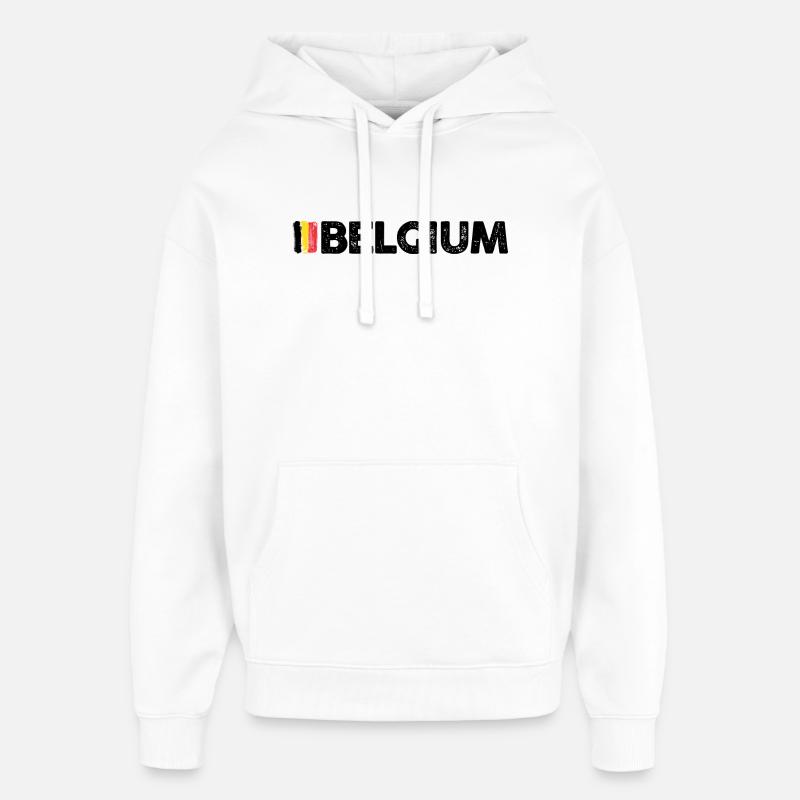 Drapeau de la Belgique - Sweat à capuche unisexe Stanley/Stella Oversized - blanc