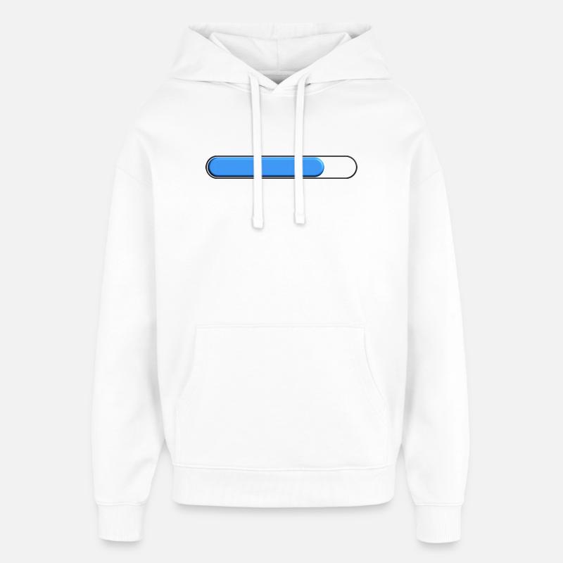 Average gauge Blue (three quarters) - Oversized Unisex Hoodie by Stanley/Stella - white