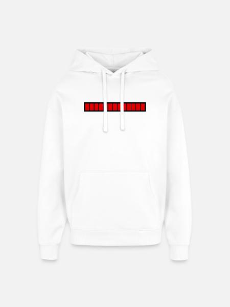 Rectangle loading bar Black Red (100%) - Oversized Unisex Hoodie by Stanley/Stella - white