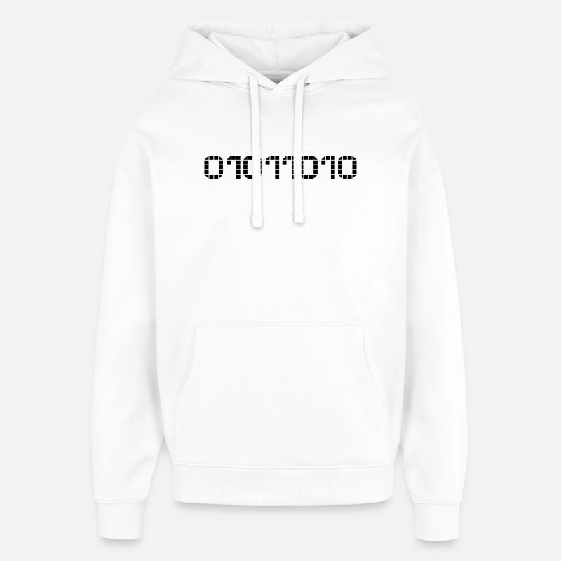Notation binaire - 90 - Sweat à capuche unisexe Stanley/Stella Oversized - blanc