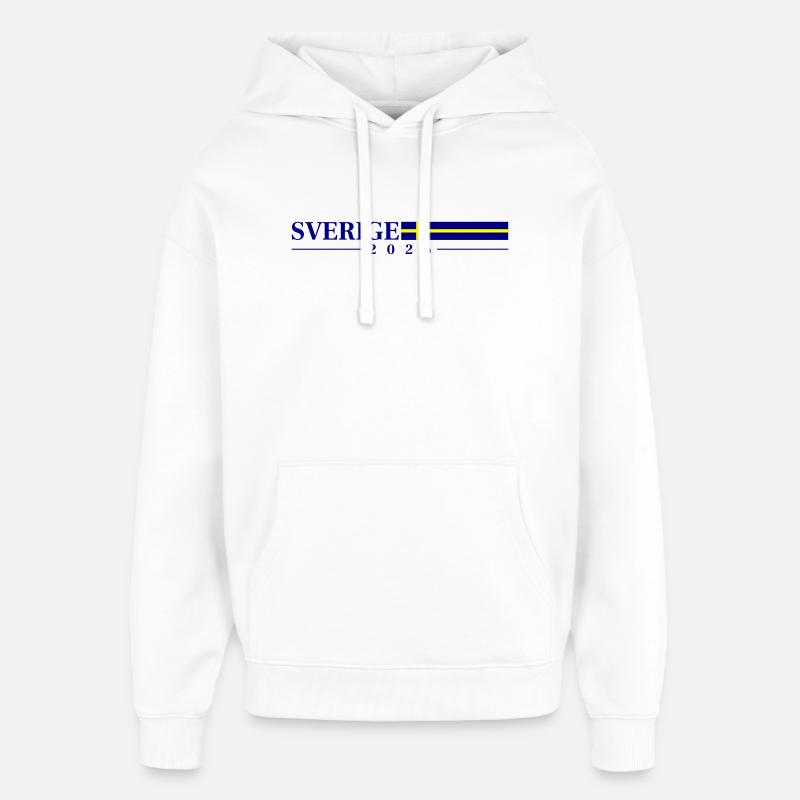 Drapeau de Suède 2026 - Sweat à capuche unisexe Stanley/Stella Oversized - blanc