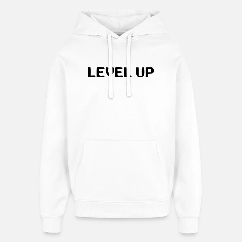 Niveau de lettrage 8 bits - Sweat à capuche unisexe Stanley/Stella Oversized - blanc