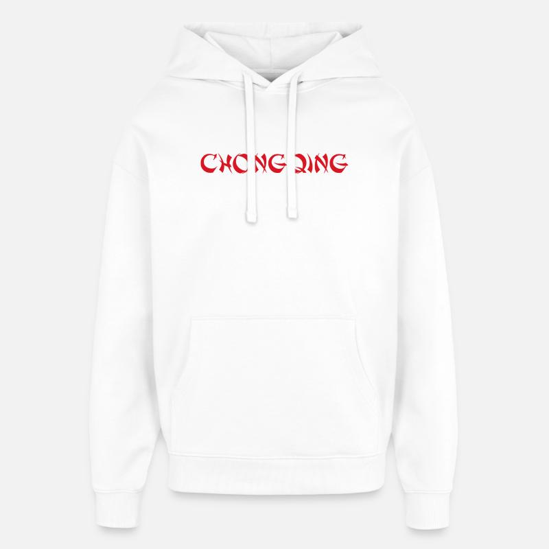 CHONGQING, Chine - Sweat à capuche unisexe Stanley/Stella Oversized - blanc