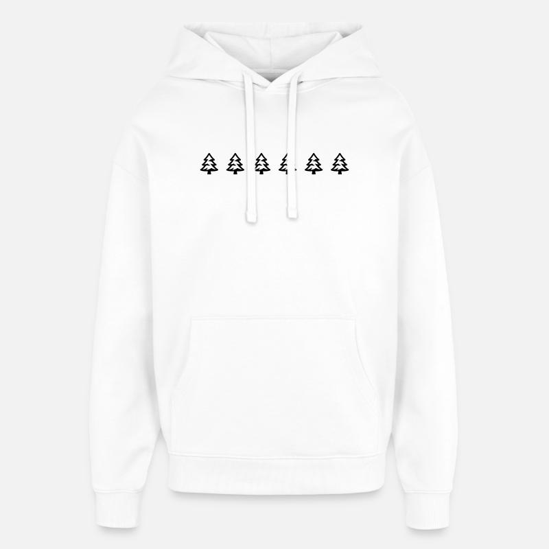 Forêt d’icônes de sapins - Sweat à capuche unisexe Stanley/Stella Oversized - blanc