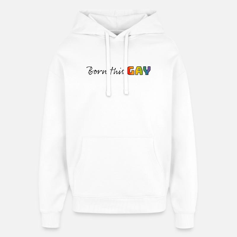 Regenbogen born this gay - Oversized Unisex Hoodie von Stanley/Stella - Weiß