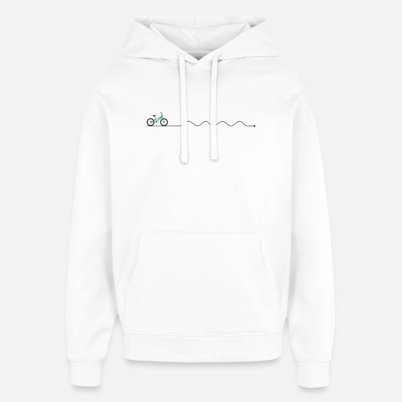 Silhouette de vélo Emerald Trek - Sweat à capuche unisexe Stanley/Stella Oversized - blanc
