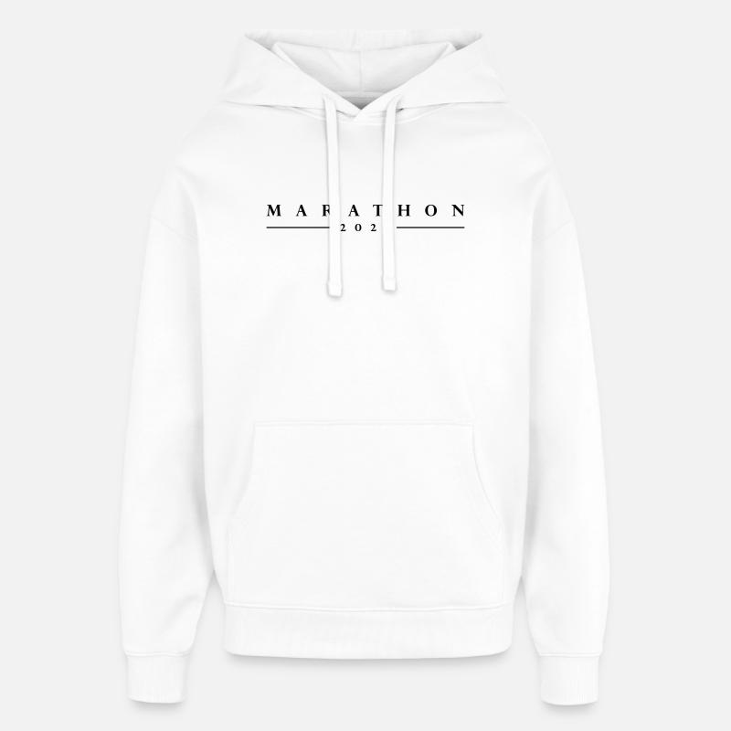Lettrage Marathon 2026 - Sweat à capuche unisexe Stanley/Stella Oversized - blanc