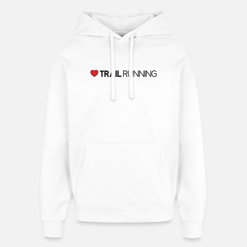 J’adore le trail running - Sweat à capuche unisexe Stanley/Stella Oversized - blanc