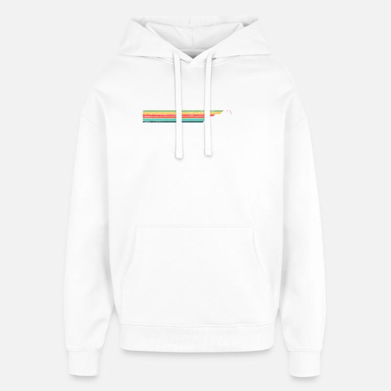 Mountain Ridge Rayures arc-en-ciel - Sweat à capuche unisexe Stanley/Stella Oversized - blanc