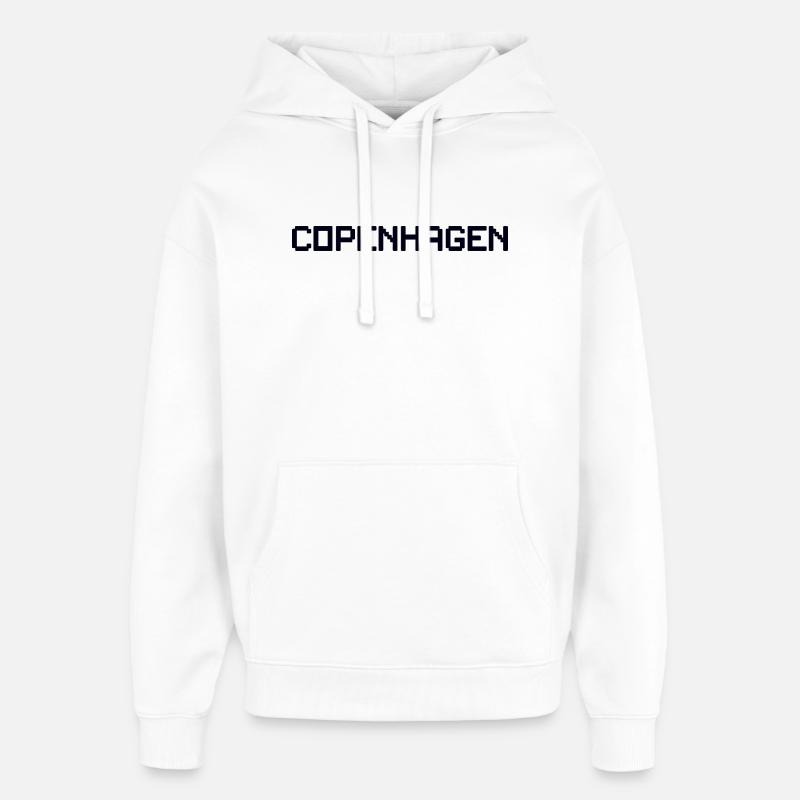 Copenhague, Danemark - Sweat à capuche unisexe Stanley/Stella Oversized - blanc