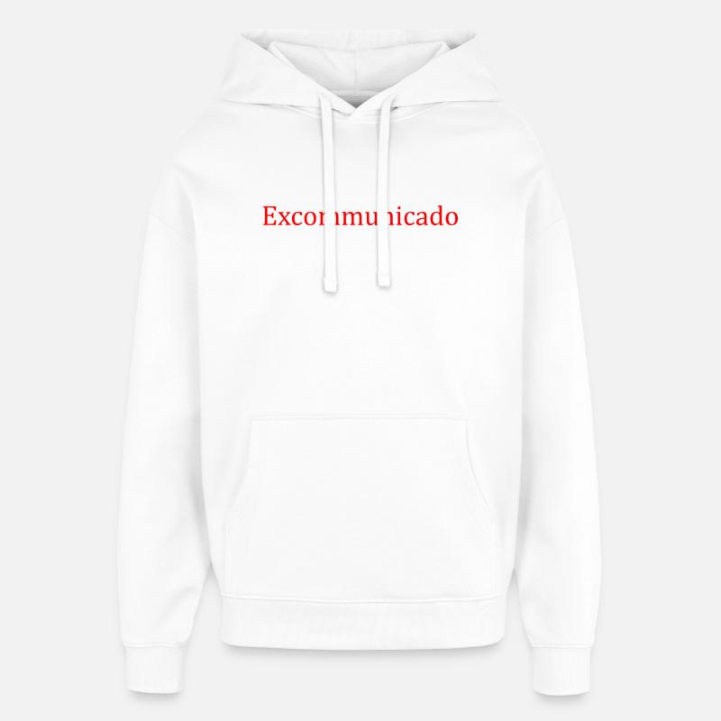Excommunicado - lettres rouges - Sweat à capuche unisexe Stanley/Stella Oversized - blanc