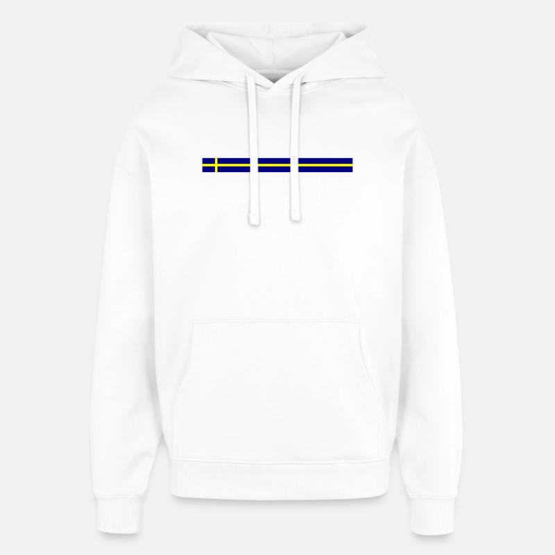 Icône du drapeau suédois - Sweat à capuche unisexe Stanley/Stella Oversized - blanc