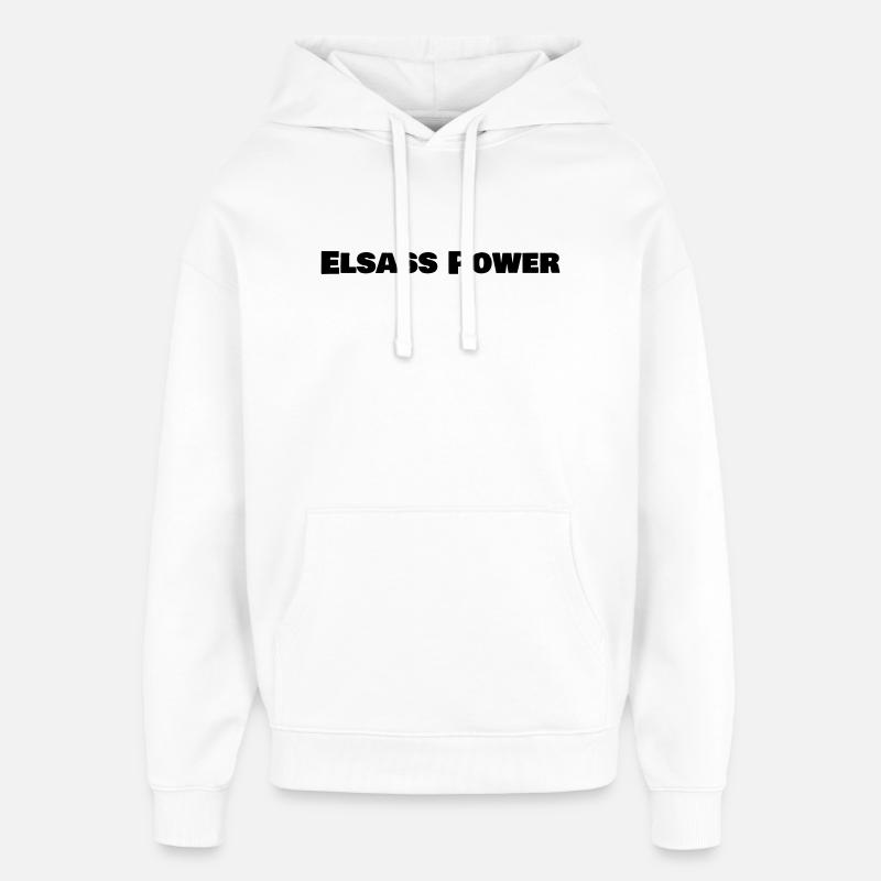 ELSASS_POWER_logo - Sweat à capuche unisexe Stanley/Stella Oversized - blanc